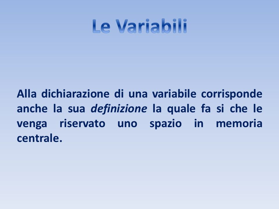 Le Variabili