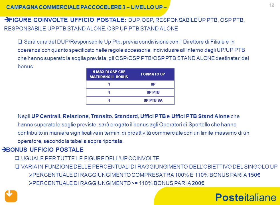 CAMPAGNA COMMERCIALE PACCOCELERE 3 – LIVELLO UP –