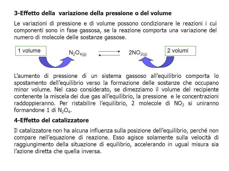 3-Effetto della variazione della pressione o del volume