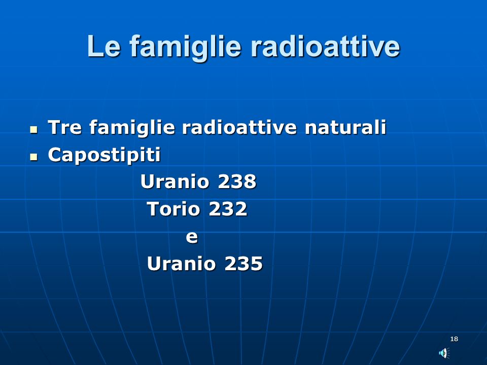 Le famiglie radioattive