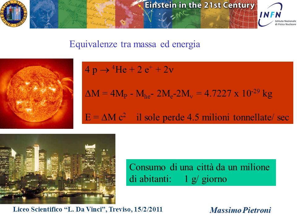 Equivalenze tra massa ed energia