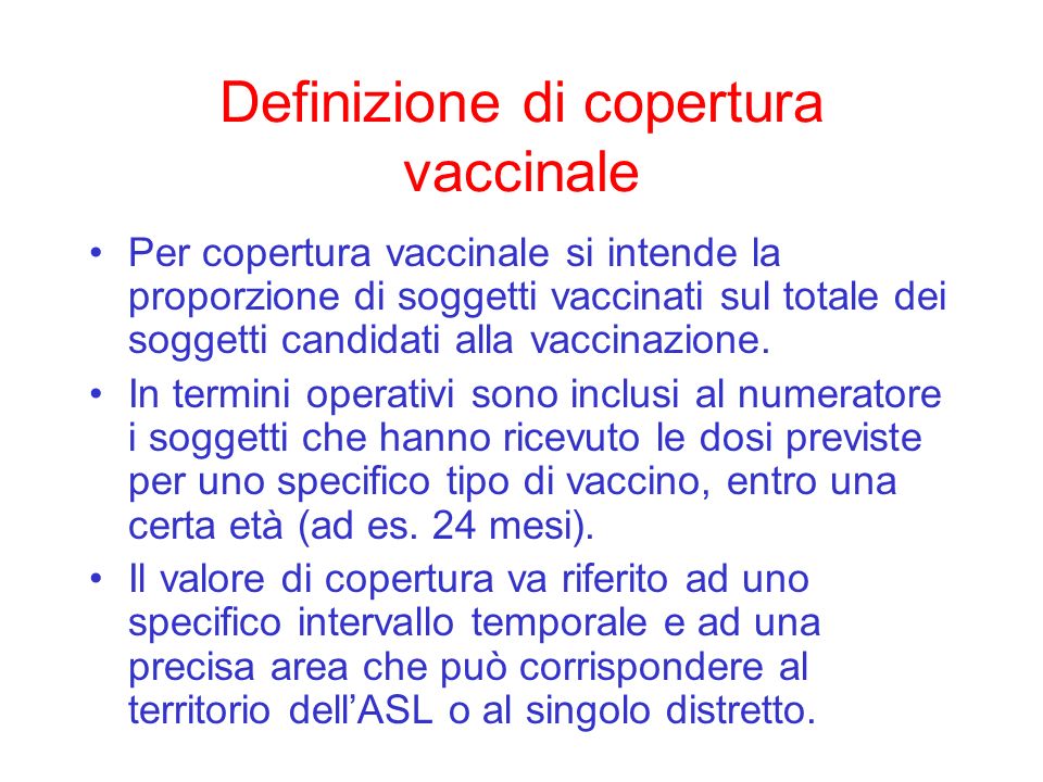 Definizione di copertura vaccinale