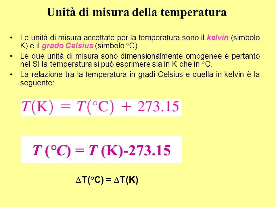 Unità di misura della temperatura
