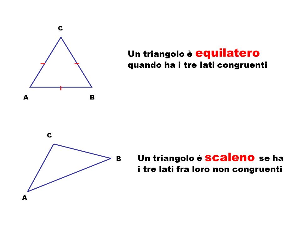 Un triangolo è equilatero quando ha i tre lati congruenti