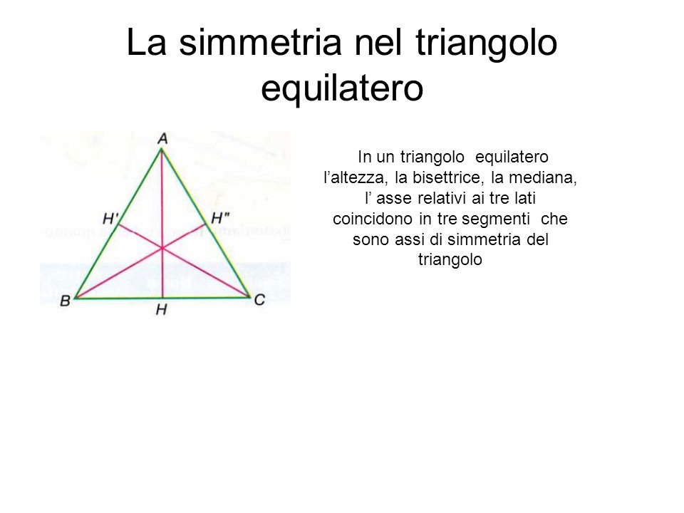 La simmetria nel triangolo equilatero