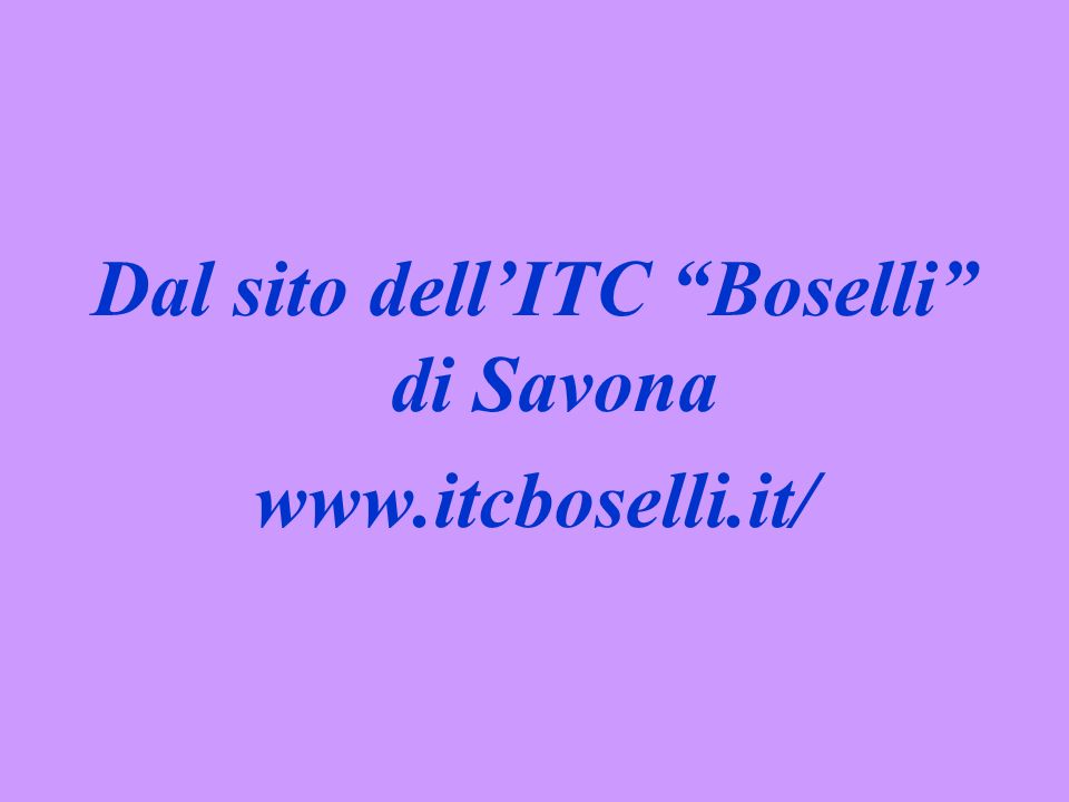 Dal sito dell’ITC Boselli di Savona