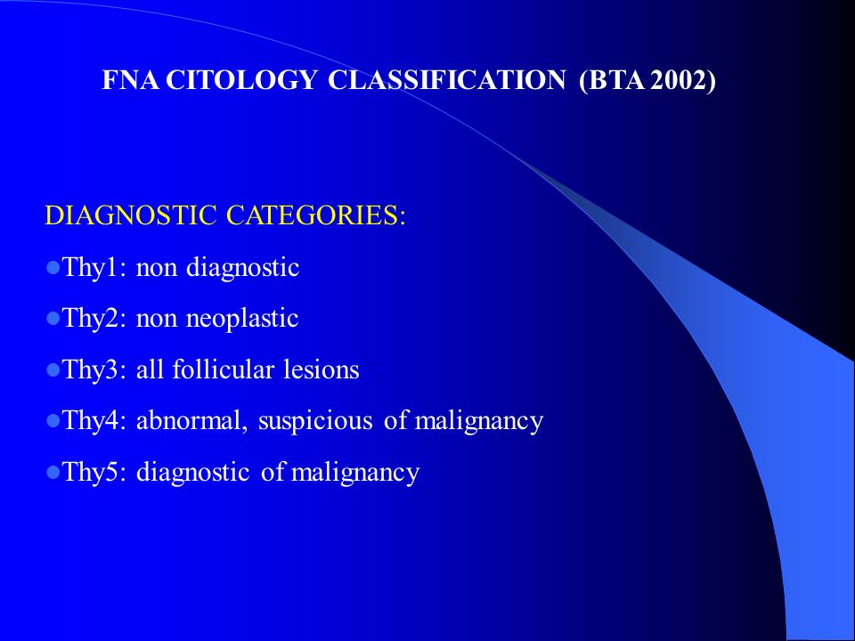 FNA CITOLOGY CLASSIFICATION (BTA 2002)