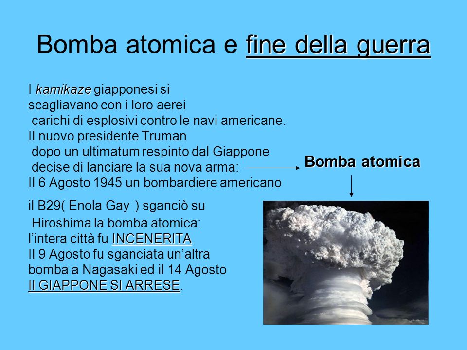Bomba atomica e fine della guerra