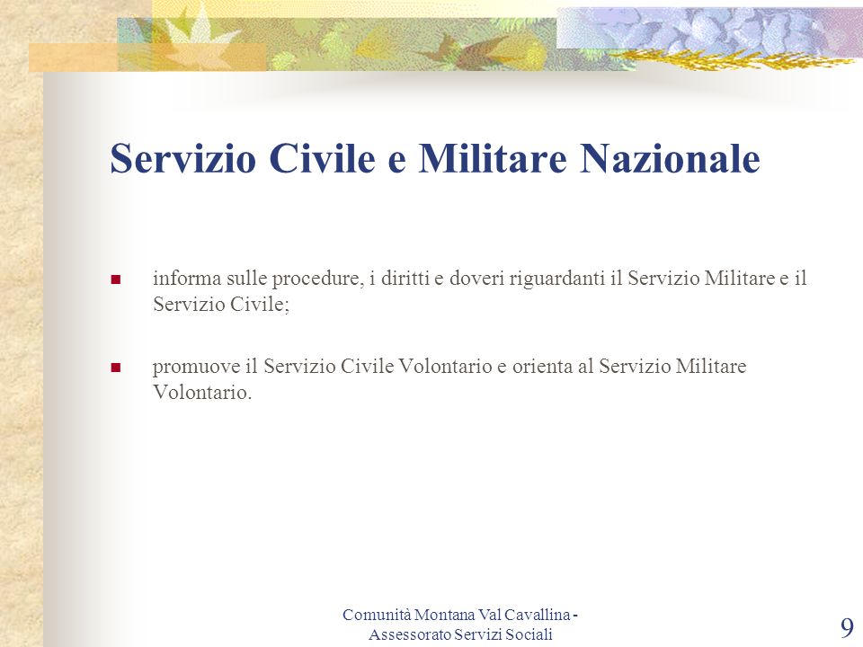 Servizio Civile e Militare Nazionale