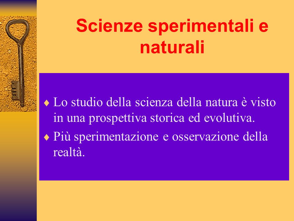 Scienze sperimentali e naturali