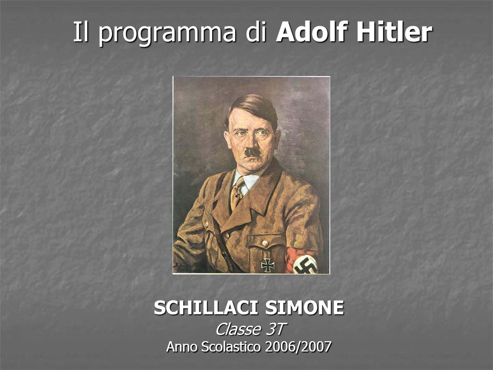 Il programma di Adolf Hitler