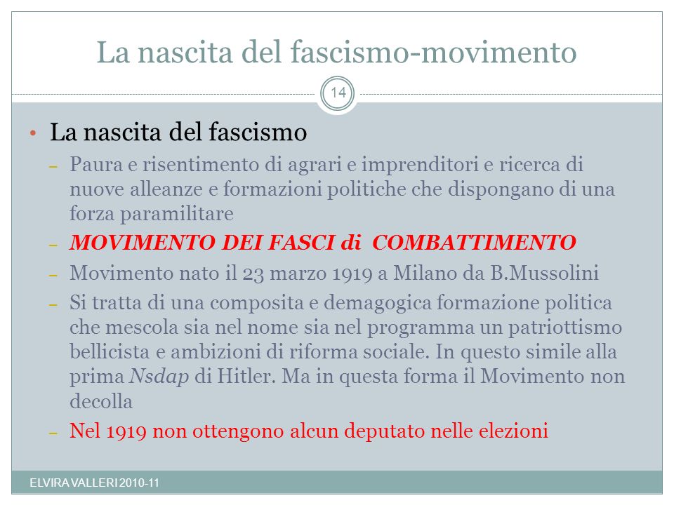 La nascita del fascismo-movimento