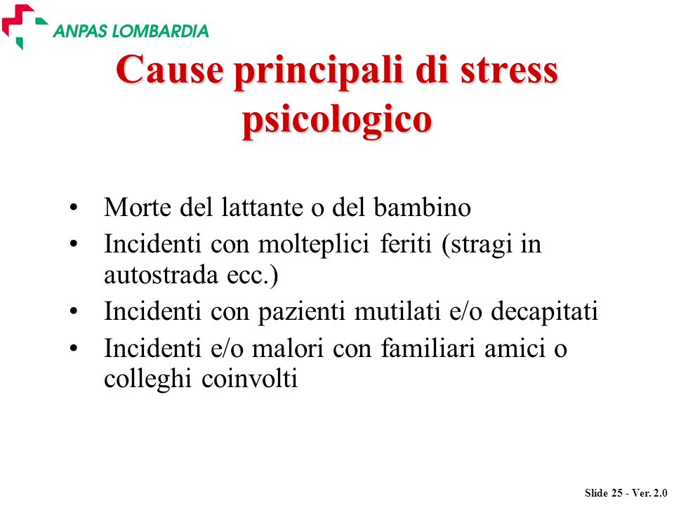 Cause principali di stress psicologico