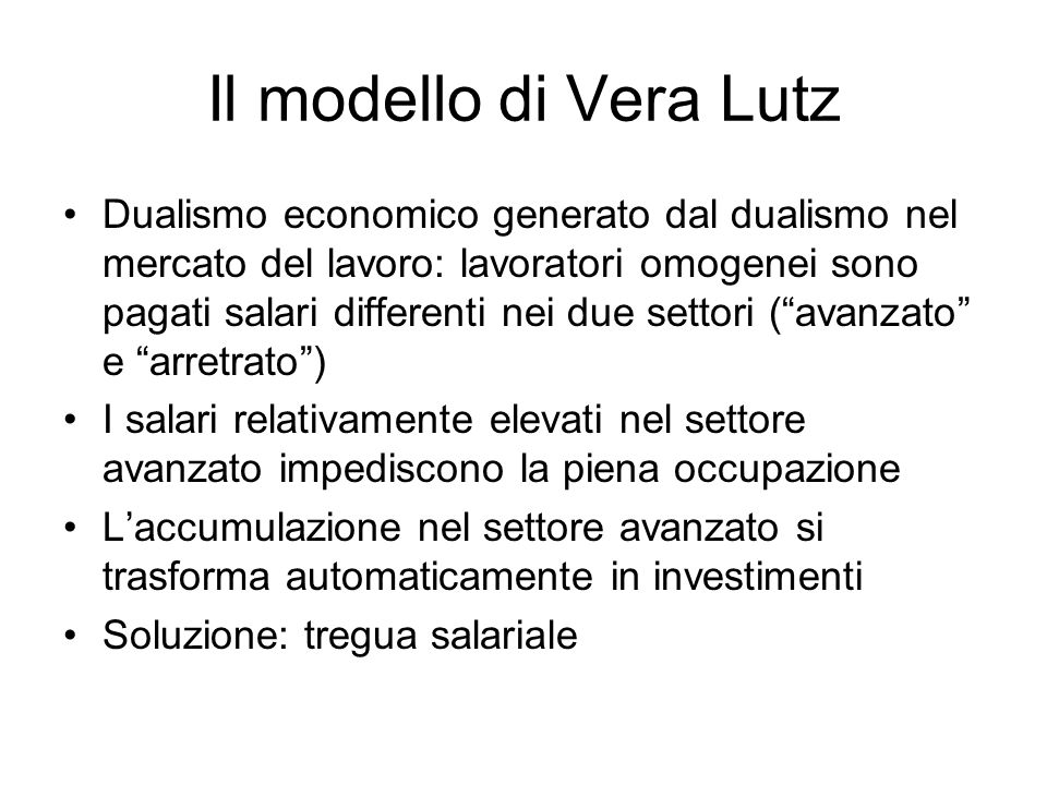Il modello di Vera Lutz