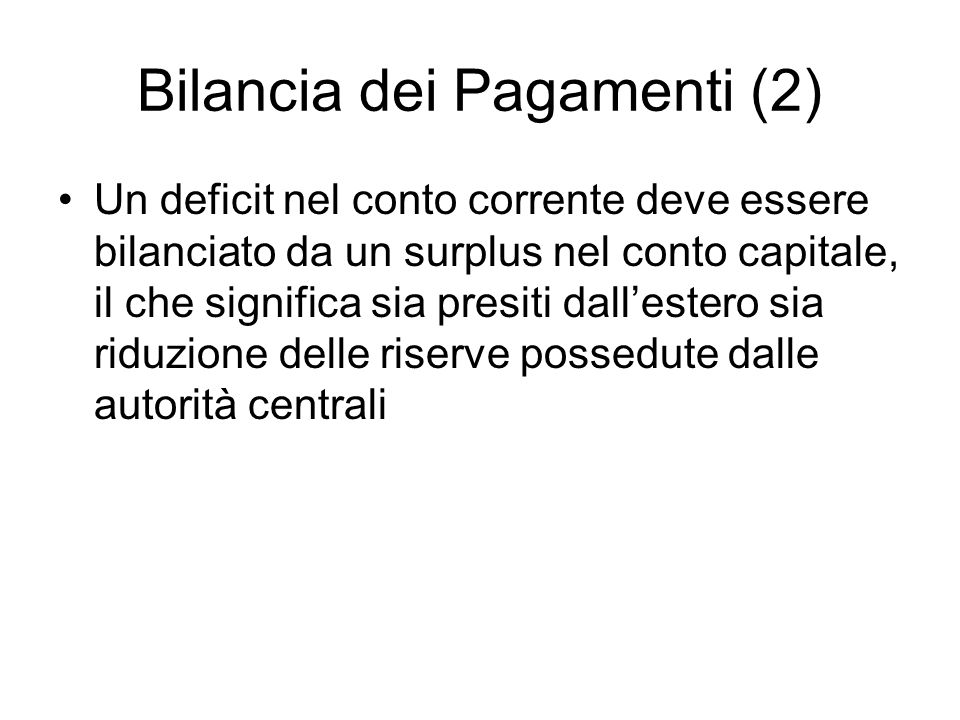 Bilancia dei Pagamenti (2)