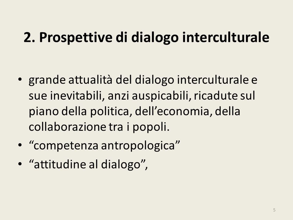 2. Prospettive di dialogo interculturale
