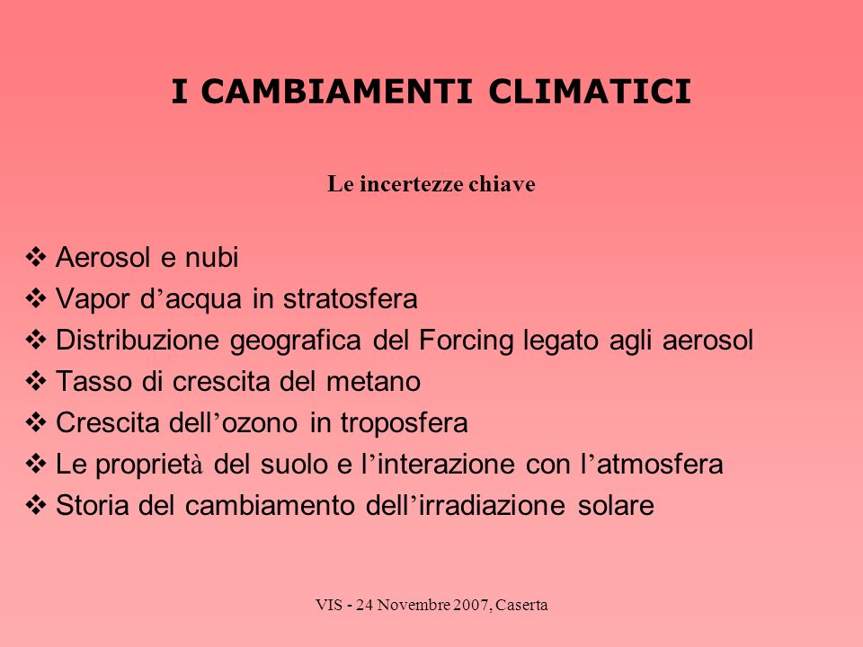 I CAMBIAMENTI CLIMATICI