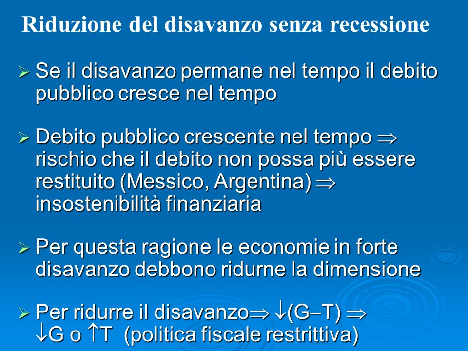 Riduzione del disavanzo senza recessione