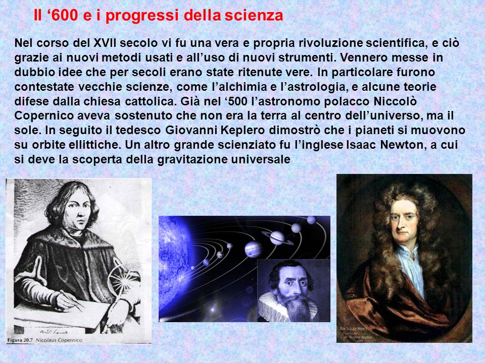 Il ‘600 e i progressi della scienza