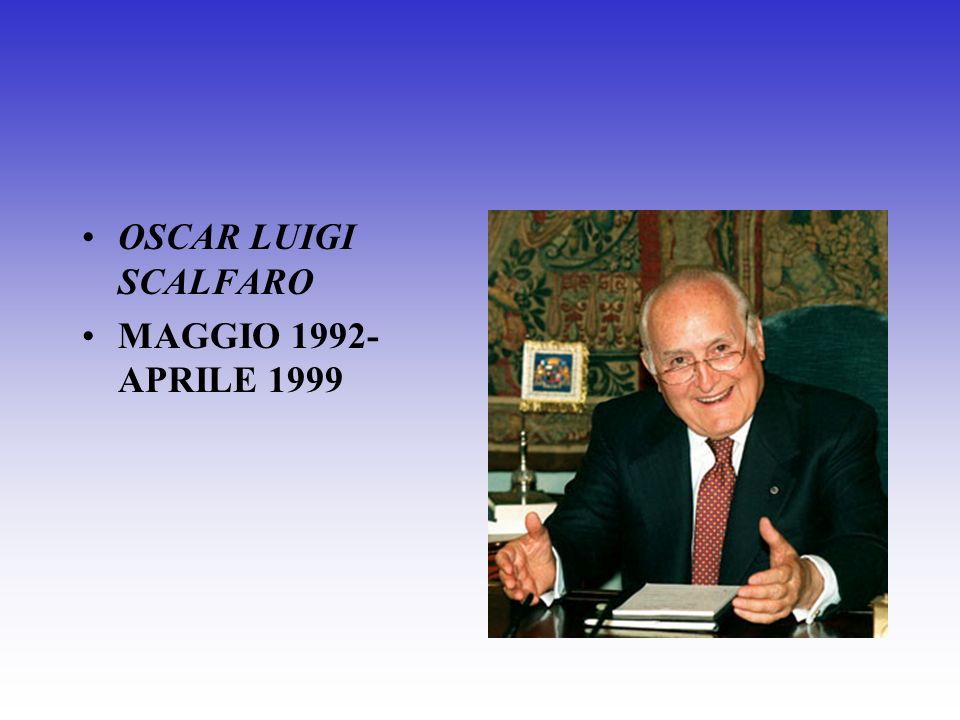 OSCAR LUIGI SCALFARO MAGGIO APRILE 1999