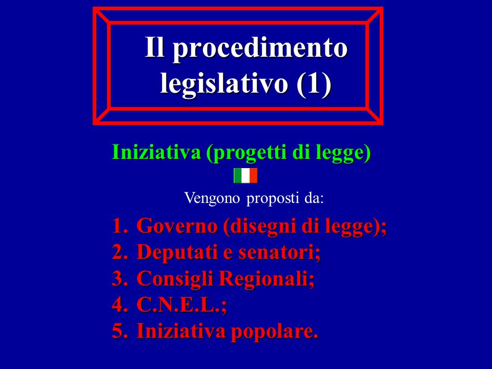 Il procedimento legislativo (1)
