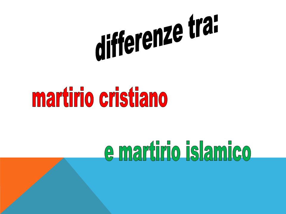 differenze tra: martirio cristiano e martirio islamico
