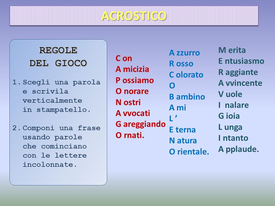 Parole In Gioco 1a A A S Ppt Video Online Scaricare