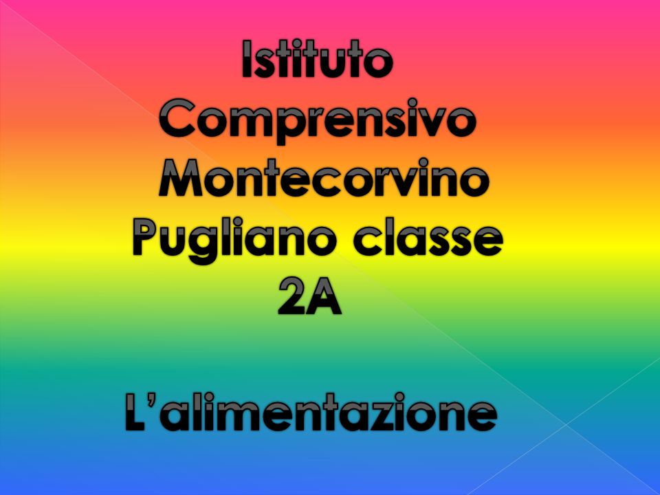 Istituto Comprensivo Montecorvino Pugliano classe 2A L’alimentazione