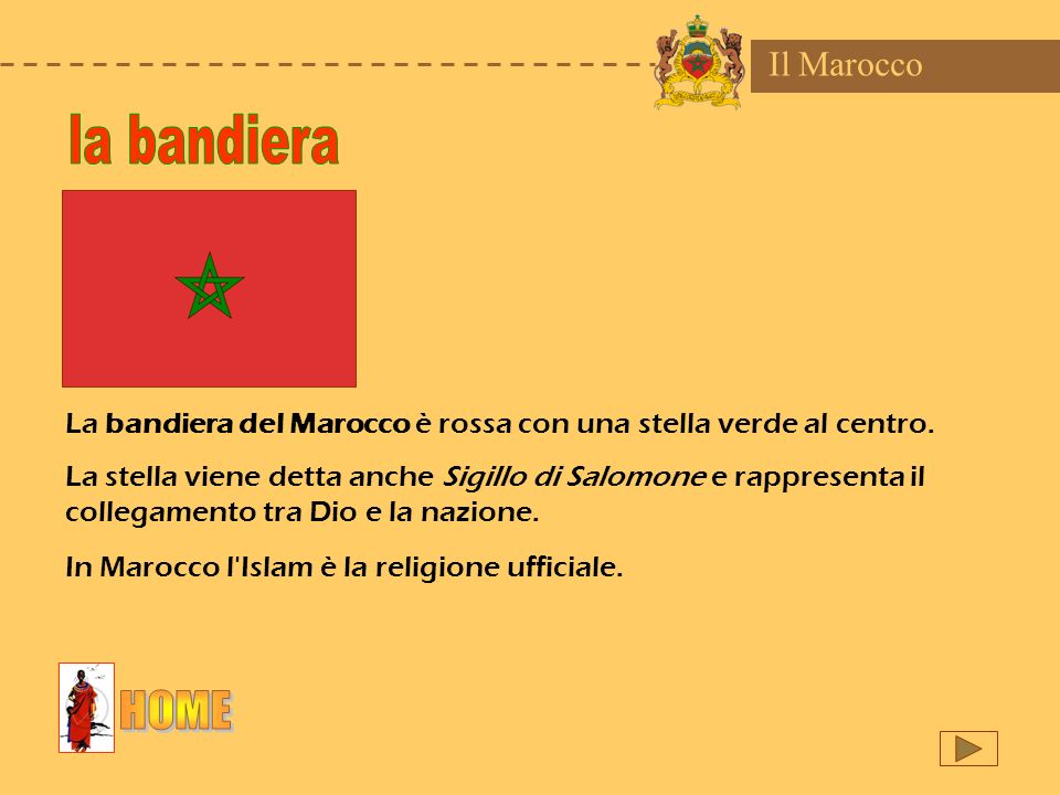 la bandiera HOME Il Marocco