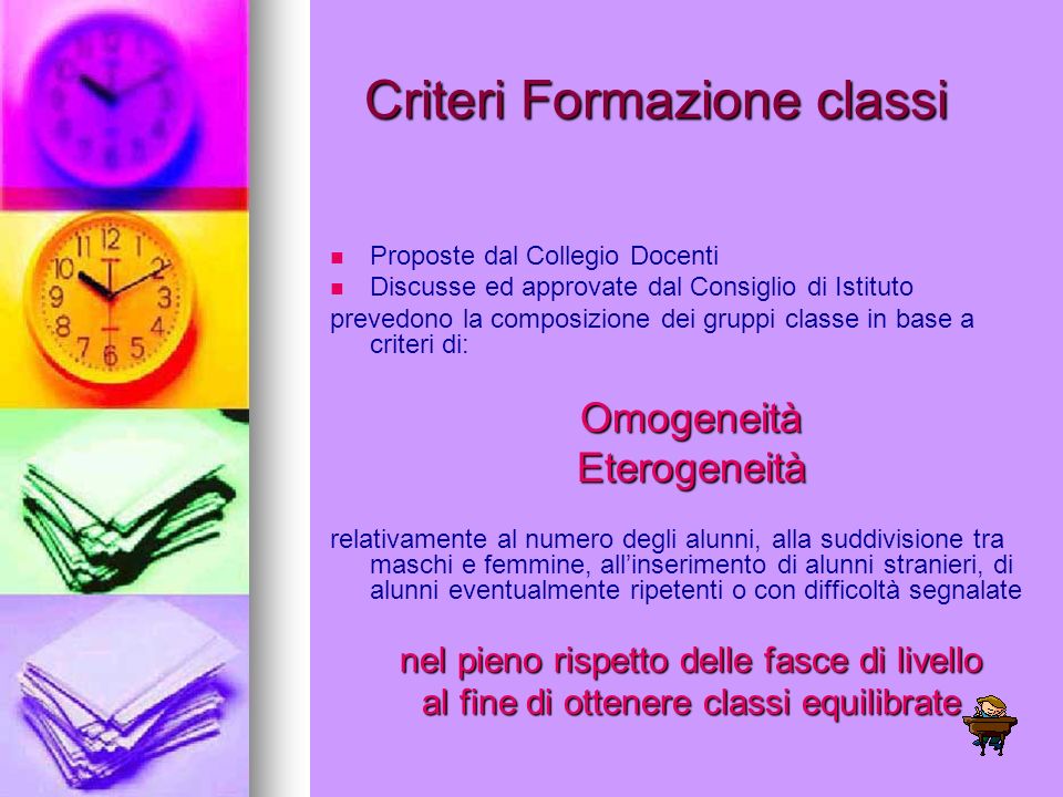 Criteri Formazione classi