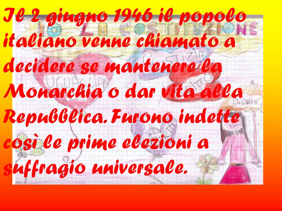 Il 2 giugno 1946 il popolo italiano venne chiamato a decidere se mantenere la Monarchia o dar vita alla Repubblica.