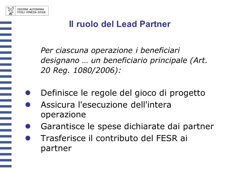 Il ruolo del Lead Partner