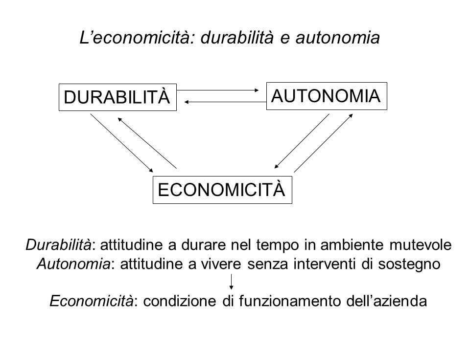 L’economicità: durabilità e autonomia