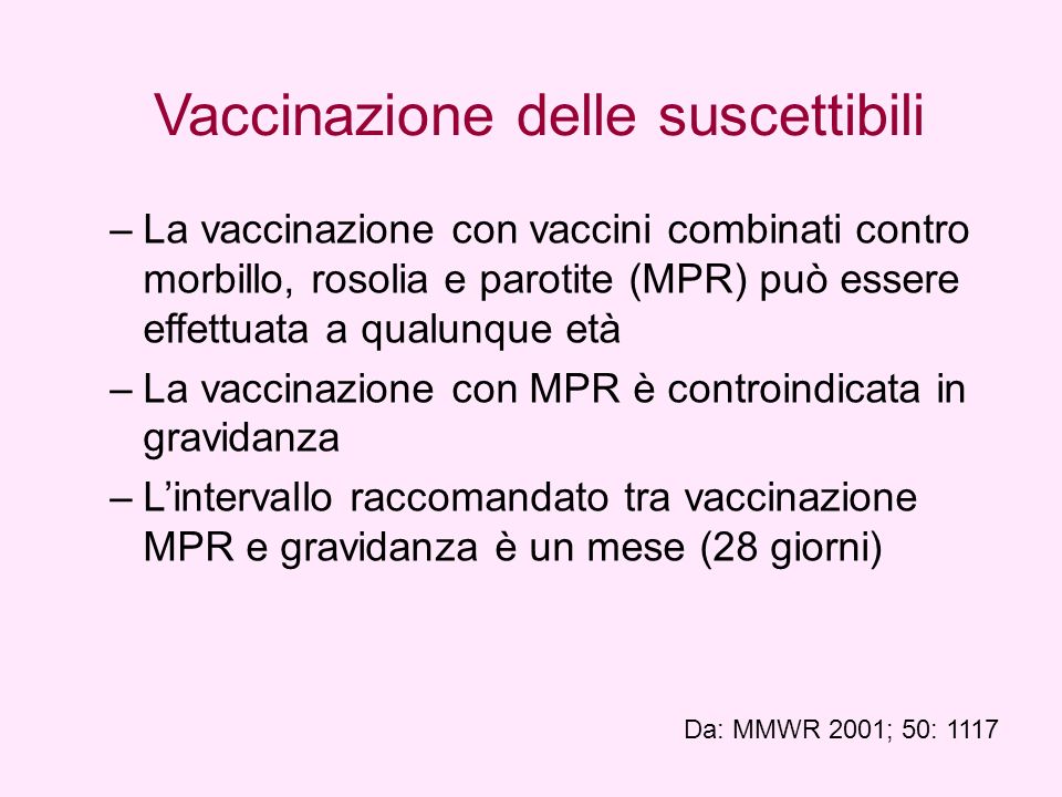 Vaccinazione delle suscettibili