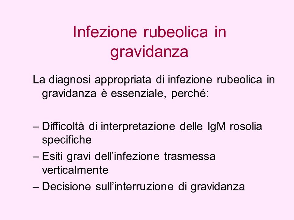 Infezione rubeolica in gravidanza