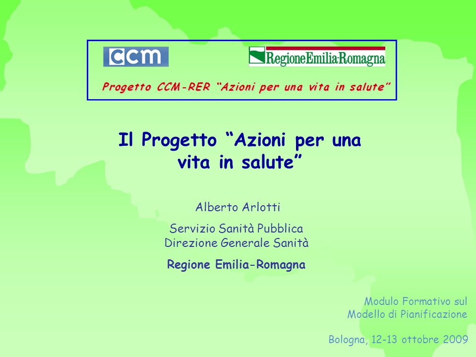 Il Progetto Azioni per una vita in salute Regione Emilia-Romagna