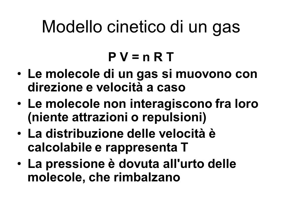 Modello cinetico di un gas