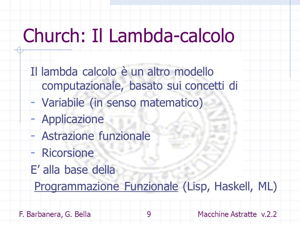 Church: Il Lambda-calcolo