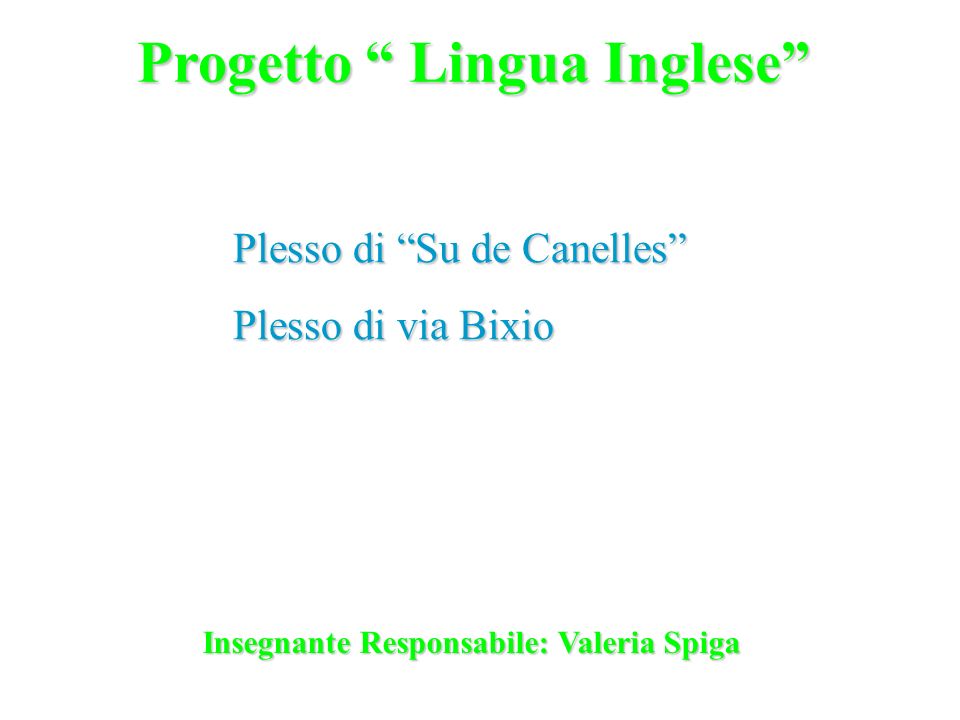 Progetto Lingua Inglese