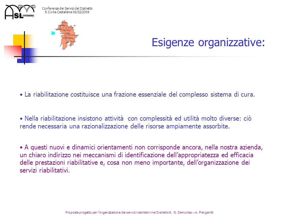 Conferenza dei Servizi del Distretto 5 Civita Castellana 06/02/2006