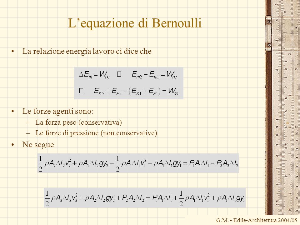 L’equazione di Bernoulli