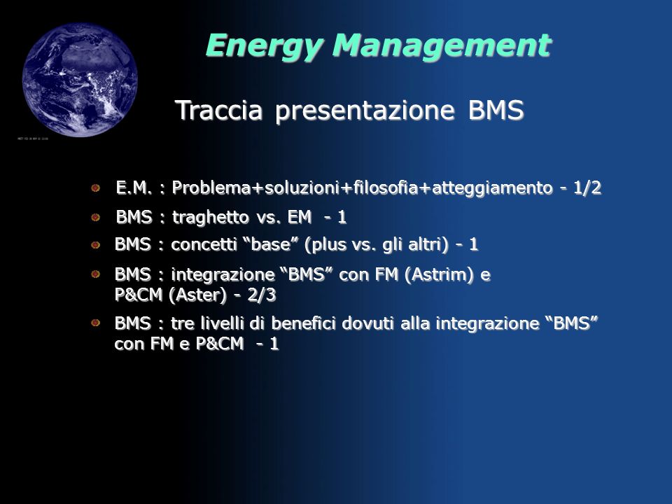 Traccia presentazione BMS
