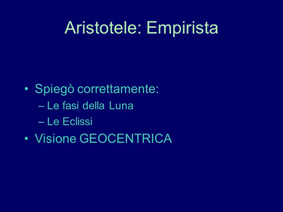 Aristotele: Empirista