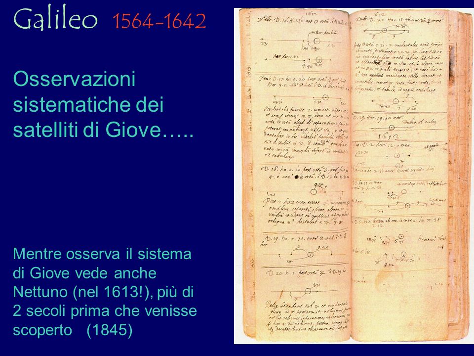 Galileo Osservazioni sistematiche dei satelliti di Giove…..