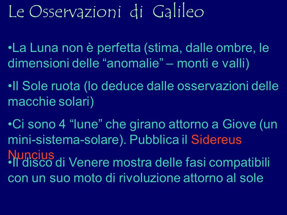 Le Osservazioni di Galileo