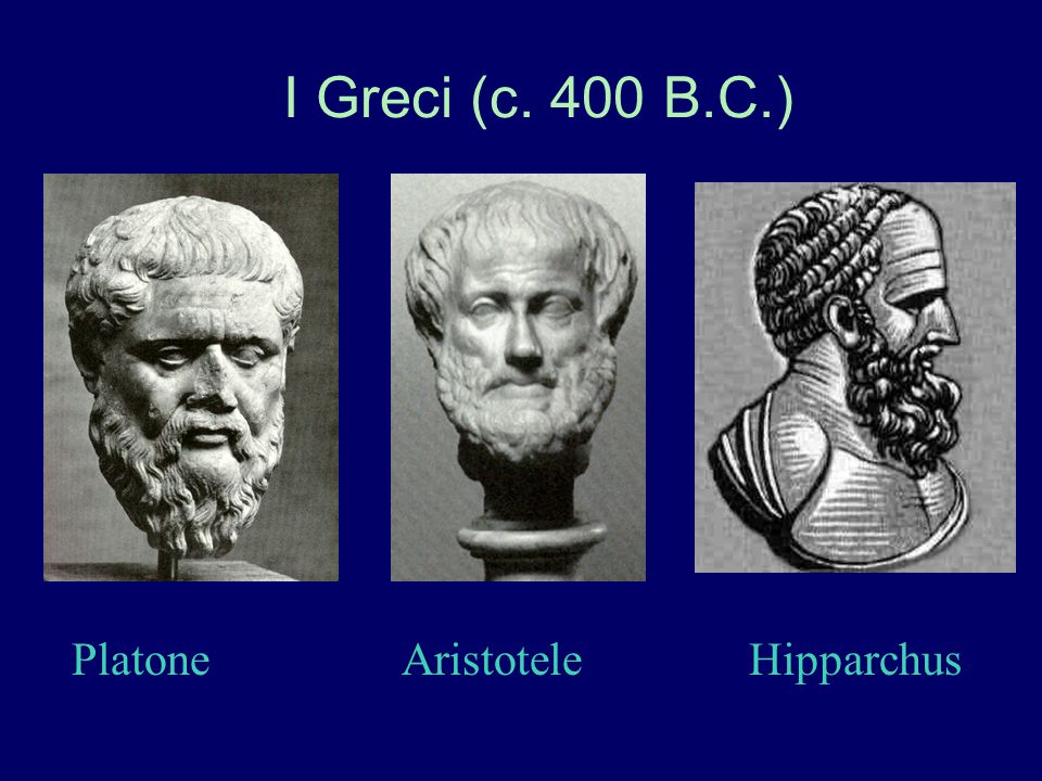 I Greci (c. 400 B.C.) Platone Aristotele Hipparchus