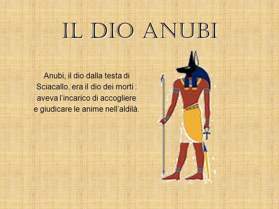 Il dio anubi Anubi, il dio dalla testa di