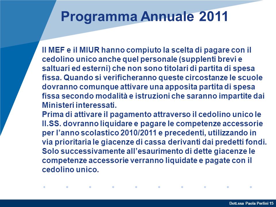 Programma Annuale 2011