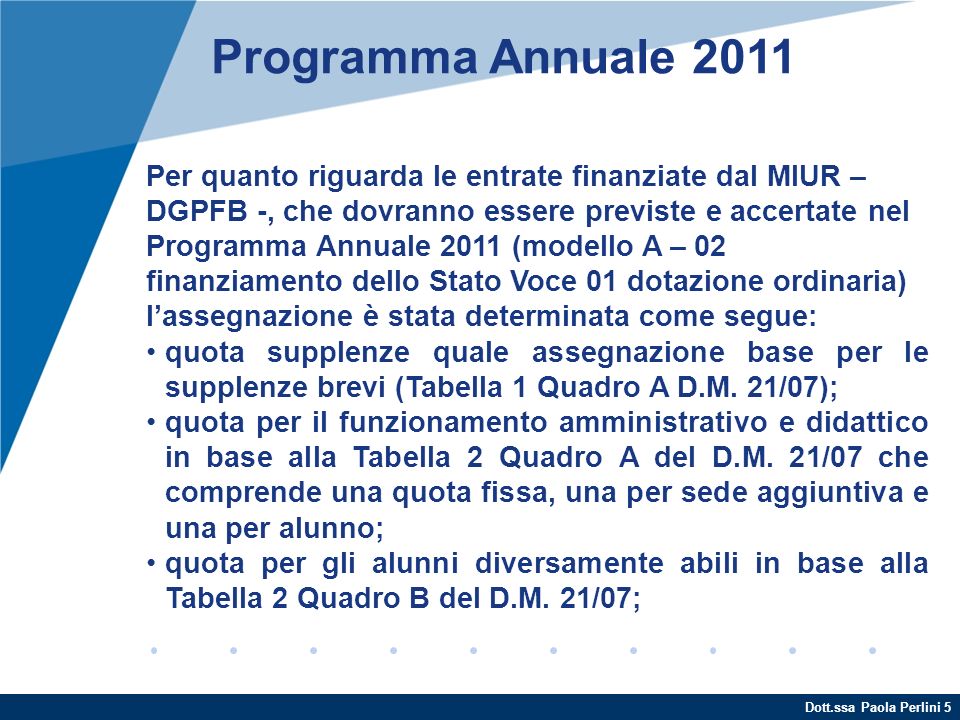 Programma Annuale 2011