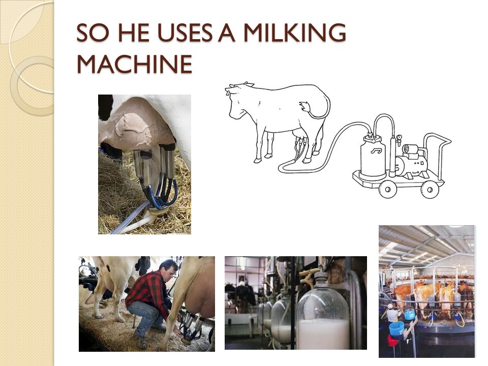 SO HE USES A MILKING MACHINE